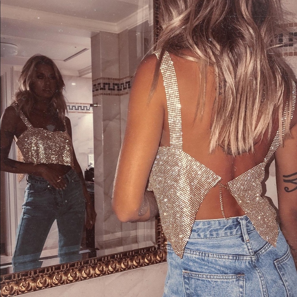 ✨✨GOLD JINX SPELL DIAMANTE TOP✨✨